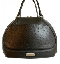 alexander mcqueen samsonite top  black leather handel handbag