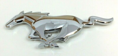 2019 - 2023 Ford Mustang Bright Chrome front Grille Running Pony Emblem new OEM