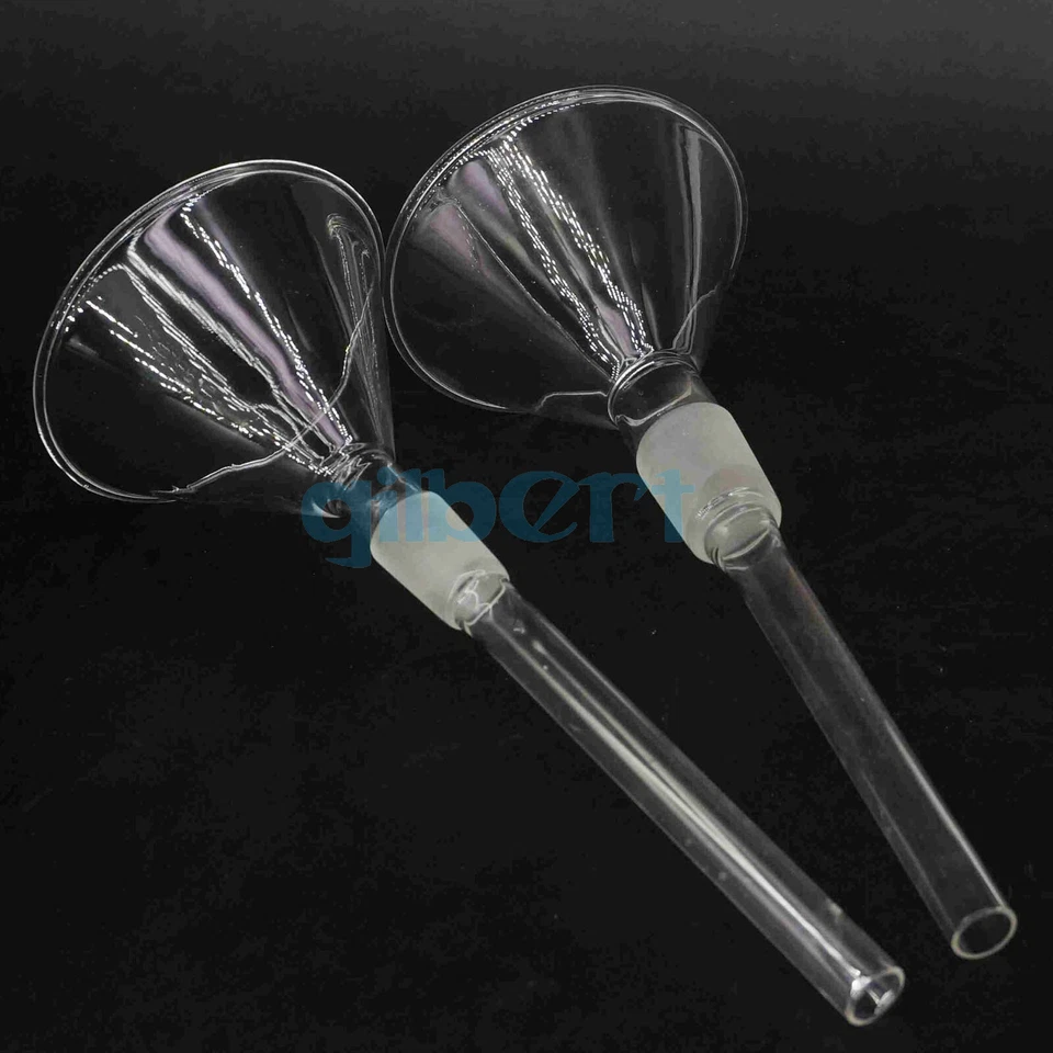 O/D 60/75/90/100mm 19/26 24/29 Joint Borosilicate Glass Powder Conical Funnel - Image 3 of 4