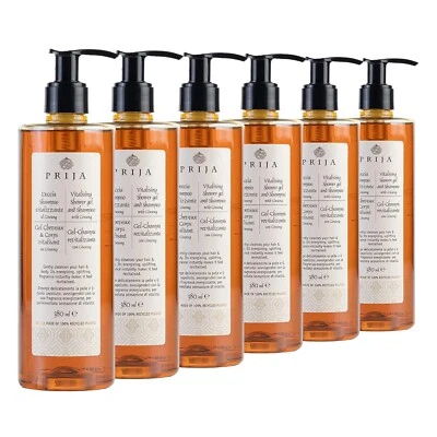 Prija Duschgel und Haarshampoo mit Ginseng 6x 380 ml Flakon Hair & Body Spender
