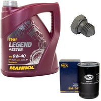 MotoröL ÖLfilter SM107 0W40 4Liter + ÖLablassschraube FüR Audi Seat Ibiza VW