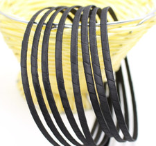 5 Black Satin Riddon Wrapped Metal Headbands 5mm Hair Bands