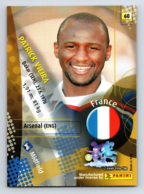 スポーツ patrick vieira Patrick Vieira 2002 Panini World Cup #60 Arsenal France | eBay