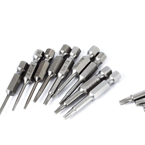 Solid Torx Screwdriver Bit Magnetic 1/4" Hex Star Security Pin T3 to T40 Long - Picture 5 of 59