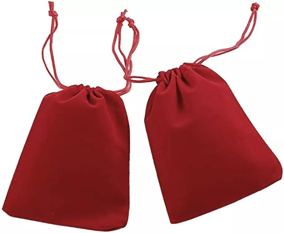Red velvet drawstring bag new arrivals