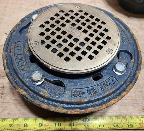 ZURN Floor Drain w/Round Grate 55837-048, 052 ZZ06/09-08,47047-001, 3" Base