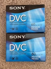 2 Sealed NEW - SONY DVC Premium Mini DV 60 Min Digital Video Tapes DVM60PRR