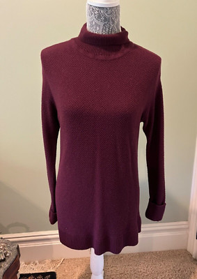Halogen Eggplant Turtleneck Wool Blend Sweater Size Small