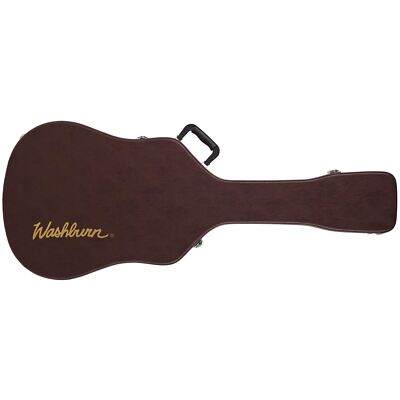 Washburn GCFDLX Deluxe Hardshell Case for Acoustic Folk Guitar, Brown