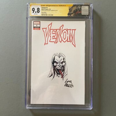 VENOM 1 BLANK VARIANT CGC 9.8 SIGNED & KNULL SKETCH RYAN STEGMAN