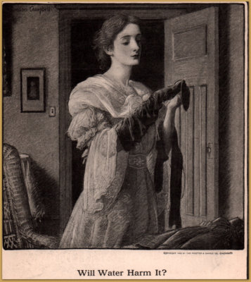 #ad #ad 1907 Ivory Soap Beautiful Woman Pensively Looking at Stockings Campbell Art Ad $12.99