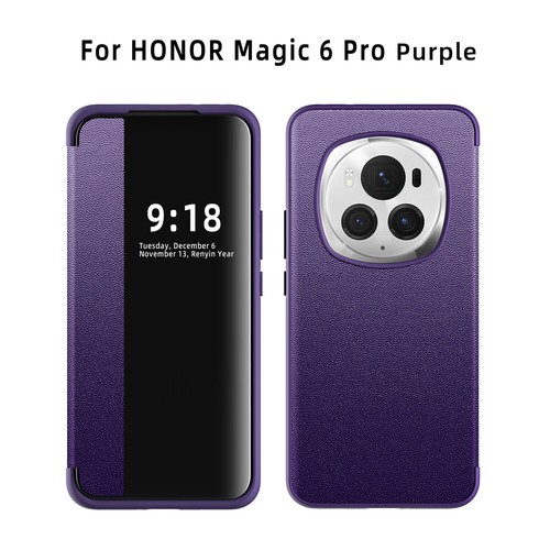 For Honor Magic6 Pro, Luxury Flip Leather View Wallet Slim Case Cover - Picture 9 of 20