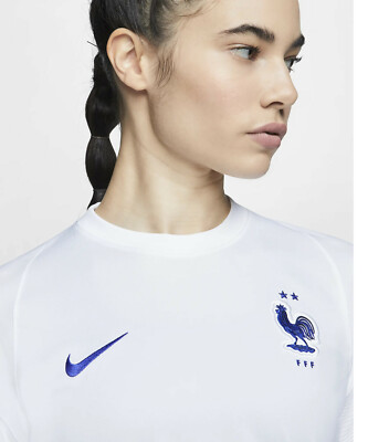 $90 WOMENS New NIKE FRANCE FFF EURO CUP 2020 21 WHT Jersey Sz L
