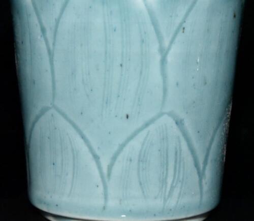 OLD CHINESE BLUE GLAZE PORCELAIN BRUSH POT ST1547 | eBay