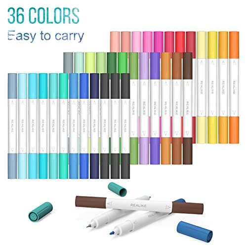 REALIKE Ensemble de stylos à double pointe pour Cricut Joy Fine Point