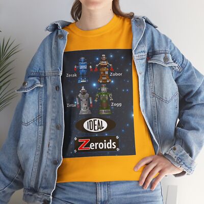 IDEAL Toys Zeroids T-Shirt Robot Zeroid Zerak Zobor Zintar Zogg ZEM