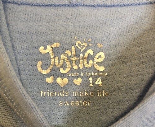 JUSTICE Girl’s Zip Up Hoodie Size 14 Great Condition! - Picture 5 of 5