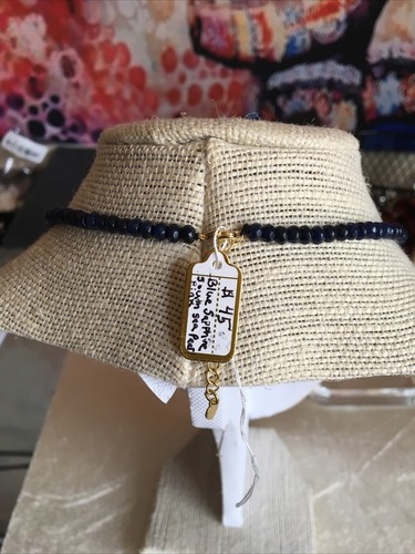 Beaded Blue Sapphire & Pink South Sea Pearl Necklace YGP 14-15g 70-75 Ctw - Picture 5 of 12