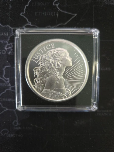 2025 1 oz 999 Fine Silver Shield LADY JUSTICE Round Girl BU