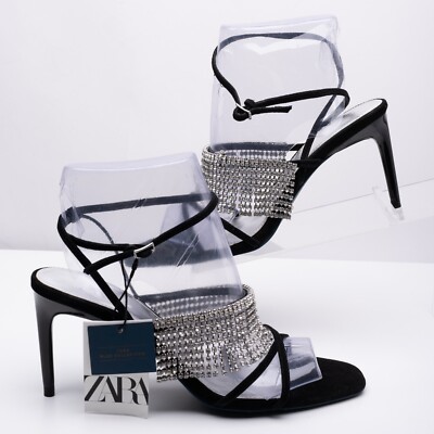 zara leather high heel sandals with square toes