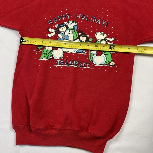 Caesars Palace Vntg Crewneck Sweater Girls Medium 10-12 Toga Teddy Christmas USA - Picture 20 of 24