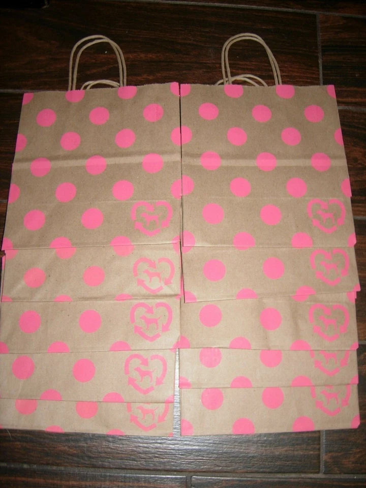 Victoria's Secret LOGOTIPO ROSA Pequeña POLKA DOT Papel Compras Bolsa de Regalo 10 Foto 2 de 2