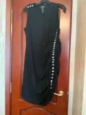 AZZARO COUTURE SEXY BLACK EMBELLISHED DRESS FR 46 mint condition