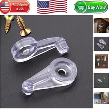 Easy Install Clear Plastic Glass Clips Kit - 20 Clips  Screws for Cabinets