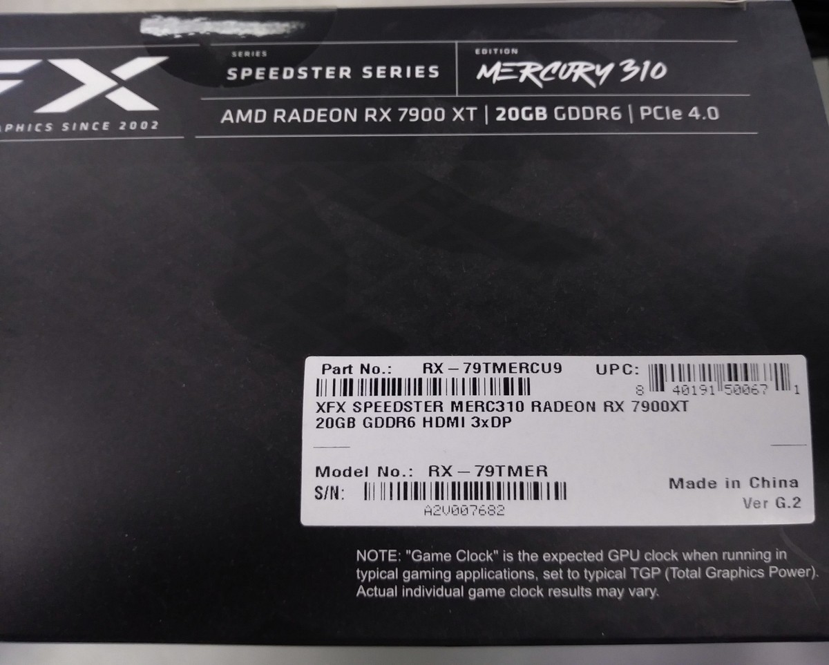 XFX Speedster MERC 310 AMD Radeon RX 7900 XT 20GB GDDR6 Graphics