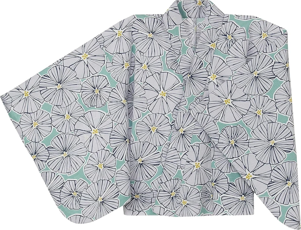 Two-part yukata Kimono Perfectly Tied Tsukuri-Obi CUT PATTERN Made in Japan - Image 4 of 4