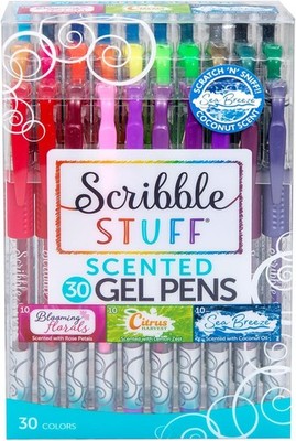 Scribble Stuff Scented Gel Pens 30 Count, 10 Blooming Floral, 10 Citrus Harvest 