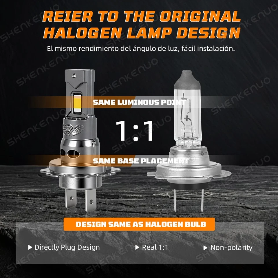 For Mercedes-Benz E350 E550 E63 AMG 2008-2012 LED Headlight Fog Light Bulbs Kit - Image 3 of 4