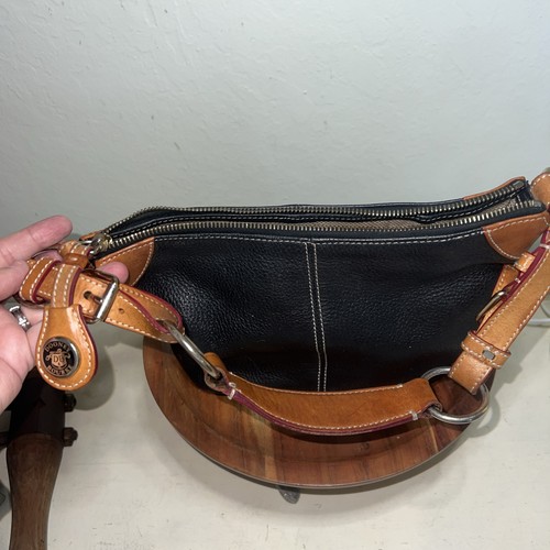 Dooney & Bourke Navy Pebble Leather Shoulder Bag Zip Top USA Made Vintage - Picture 11 of 11