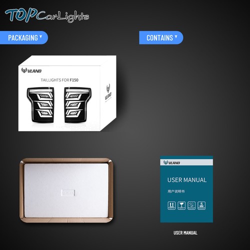 VLAND Smoked Full LED Tail Lights For 2015-2020 Ford F150 Pickup Left+Right - Picture 13 of 13