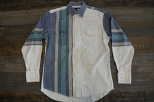 Vintage Wrangler X-Long Tails Pearl Snap Western Shirt Brushpopper Mens 16-34