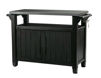 Keter Unity XL Portable Outdoor Table with Stainless Steel X-Large, Dark Grey