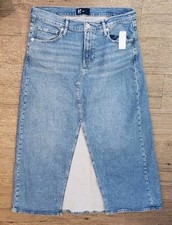GAP DENIM Jean Long Maxi Skirt Front Slit Stretch Classic Medium Wash Size 12/31