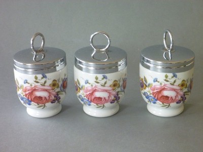 Royal Worcester Bournmouth Rose Egg Coddler - 3 Pink Rose
