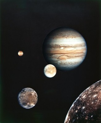 LD156-789 PLANET JUPITER & MOONS OUTER SPACE ORIG COLOR 4''X5'' COLOR TRANSPARENCY