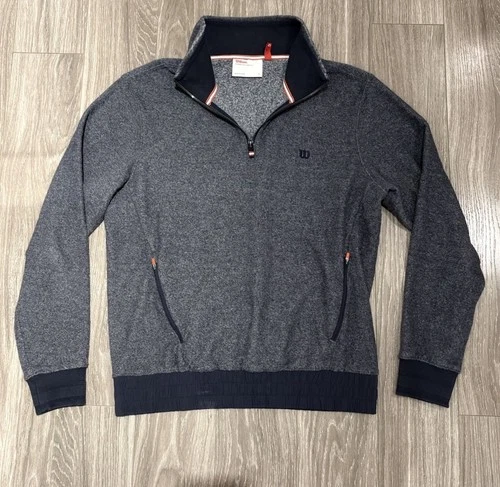 Wilson Grant Park Half-Zip Sweatshirt Fleece Mock Men’s Large Blue image 3