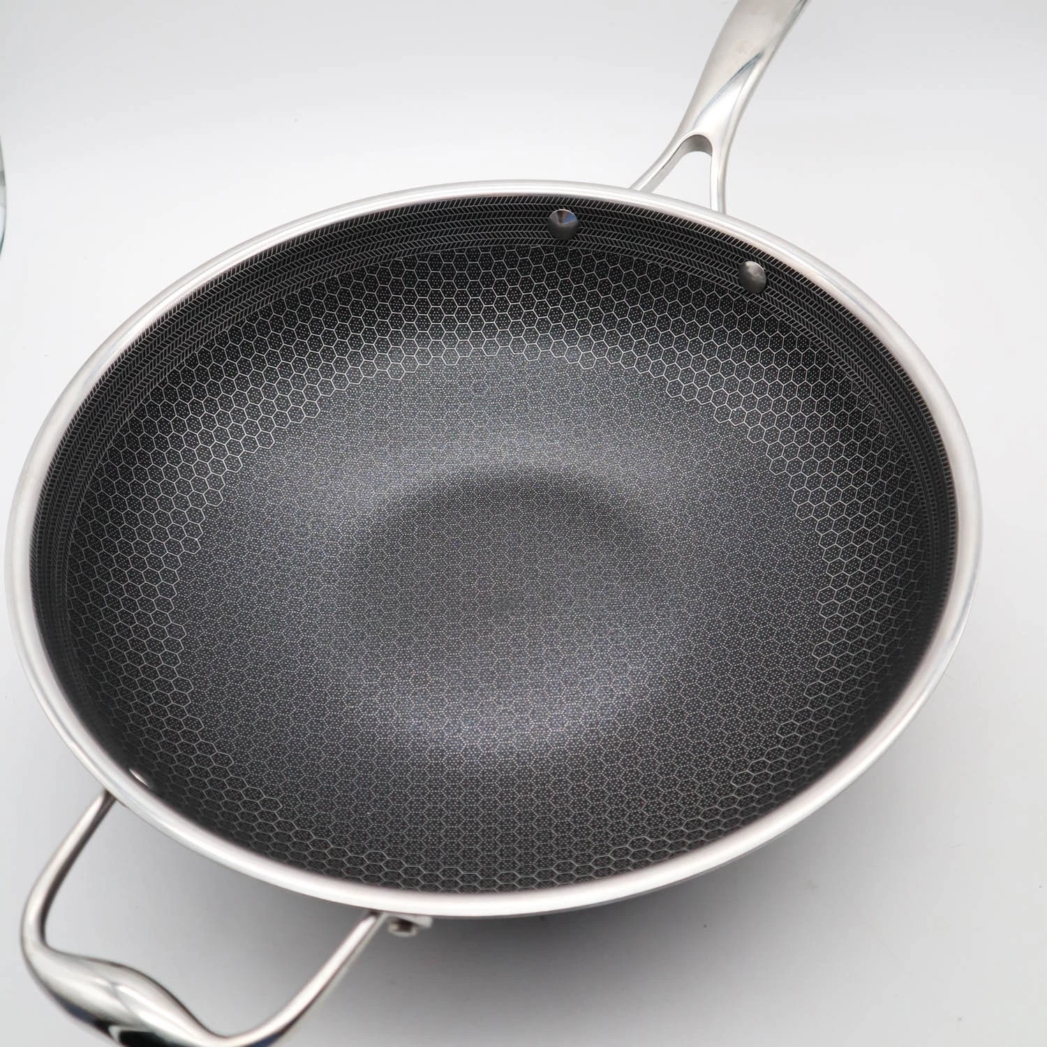 HexClad Hybrid Nonstick 12-Inch Wok Stay-Cool Handle Dishwasher & Oven Friendly-