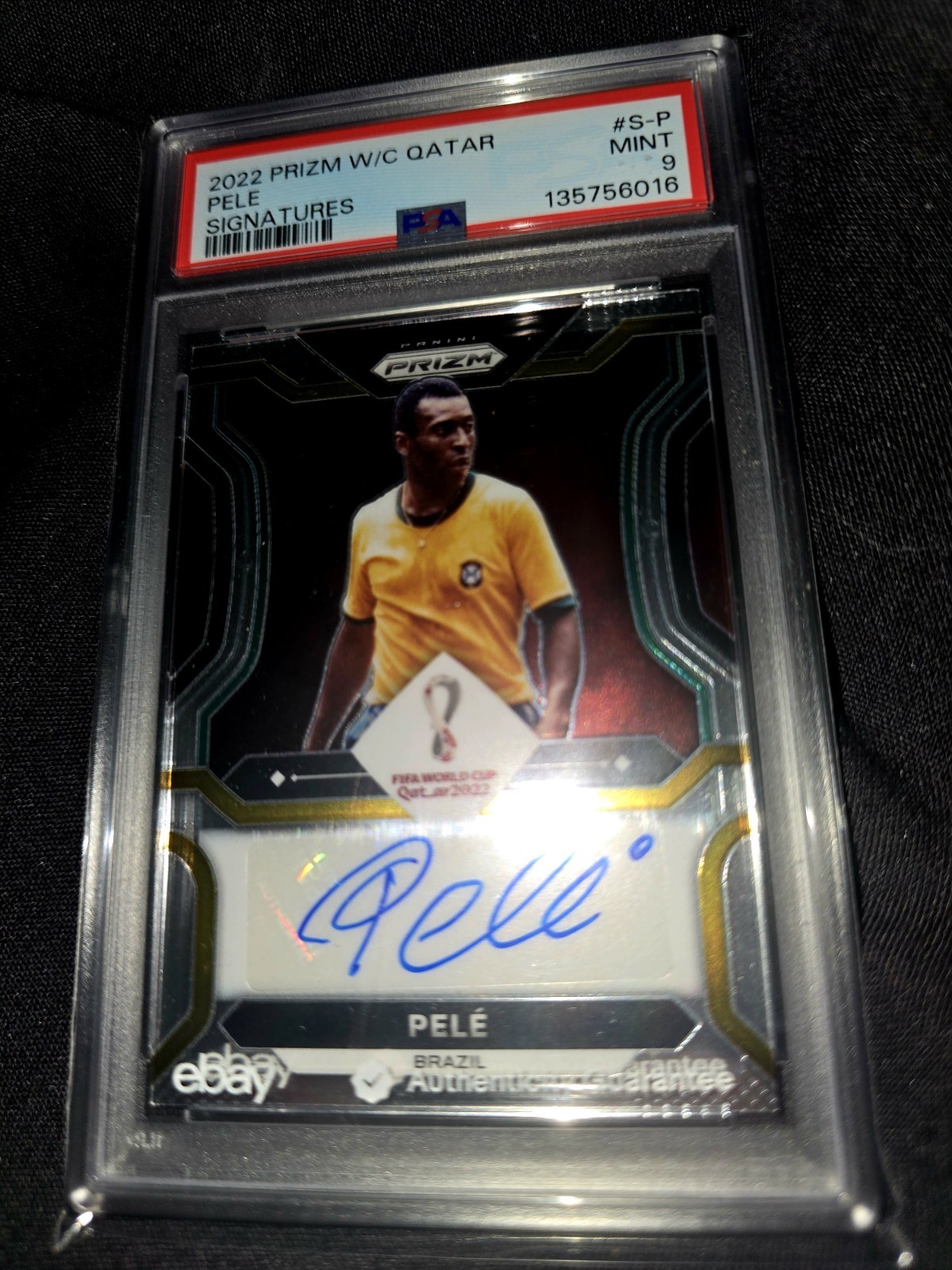 $4K?🤩BRIGHT INK! AUTO FOIL🤩 WORLD CUP QATAR PELE PSA PANINI PRIZM 2022 SIGNED! view 3