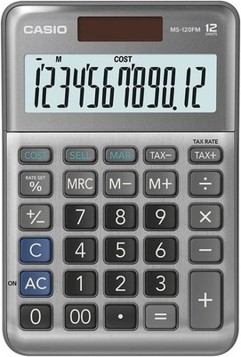Casio Tischrechner MS-120FM, 12-stellig, Steuerberechnung, Cost/Sell/Margin, Alu