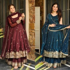 SALWAR KAMEEZ INDIAN PAKISTANI WEDDING PARTY DRESS BOLLYWOOD SHARARA PLAZZO SUIT