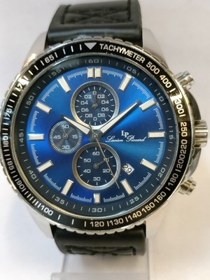 LUCIEN PICCARD CHRONOGRAPH QUARTZ BLUE DIAL 12552 JAPAN MEN'S