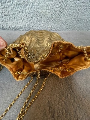 Vintage Gold Tone Metal Mesh Handbag Evening Bag Chain Strap  display picture 1