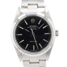 Rolex Air-King 14000 Black Index Dial Smooth Bezel Oyster 34mm Womens Watch