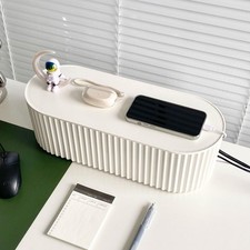 White Cable Management , Plastic Cable Organizer with Lid for Wire, Power Str...