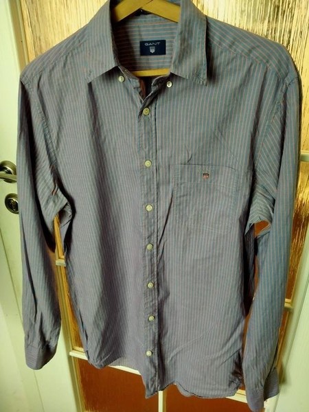 Men Gant Shirt Grey Cotton 40 /L / 48 #7WSL