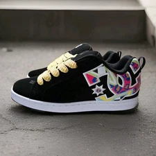 Women's DC Court Graffik Low Top Skate Shoes - Black/Multi